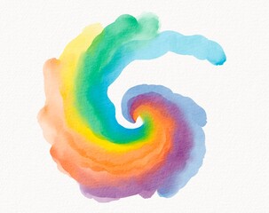 Swirling rainbow watercolor spiral with smooth transitions, representing inner strength, expression, and transformation