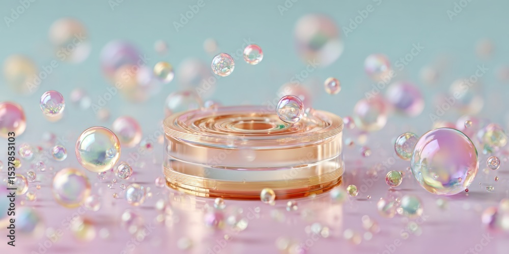 Aufkleber Cylindrical Quantum Processor with Scattered Light Particles on Textured Circuit Surface - Advanced Quantum Computing Breakthrough for Tech Innovation