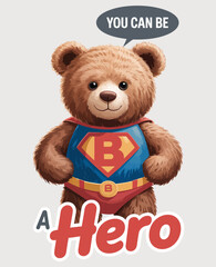 Heroic Teddy Bear with Superhero Costume