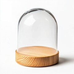 Elegant Glass Cloche with Wooden Base Perfect for Displaying Treasures Small Objects Home Decor Modern Minimalist Style Glass Dome Showcase