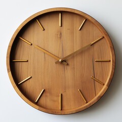 Elegant Wooden Wall Clock with Gold Accents Perfect for Modern Home Decor enhancing any room's aesthetic appeal showcasing a minimalist design and precise timekeeping