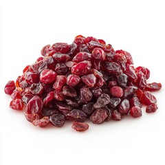 A vibrant pile of dried cranberries showcases their rich red hue and natural sweetness perfect for snacking baking or adding to recipes enhancing culinary creations.