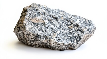 A Rough Grey Granite Stone Isolated on White Background Ideal for Construction Landscaping and Architectural Designs Texture