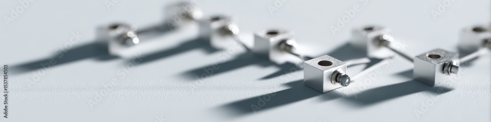 Poster modern strategic planning concept with domino tiles forming directional paths on minimalist surface 