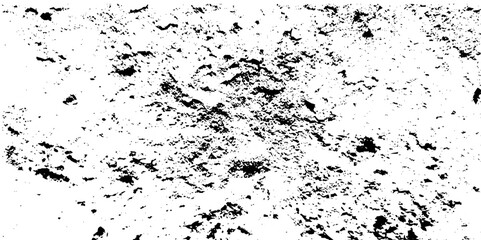 Black and white noise paper dust. Distressed Dirty rough overlay texture. Black grunge texture on transparent backdrop background. Scratches on a white background.