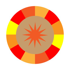 Poker Chip Vector Flat Icon Design