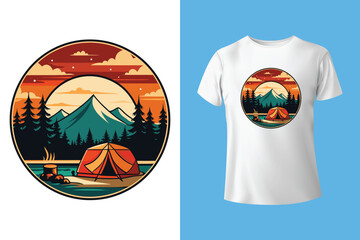 Camping Makes Me Happy T shirt, apparel, eps 10, template, typography, vintage, camping t shirt design vector.