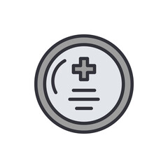 Abstract Medical Icon With Cross Symbol And Three Lines On Circle