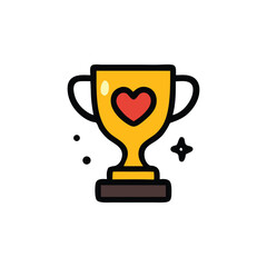 Golden trophy with a heart, signifying achievement and love.