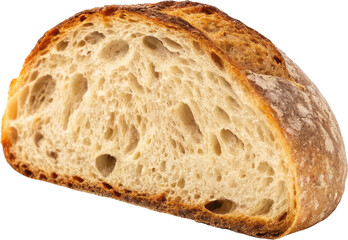 Rustic sourdough bread slice with a golden crust