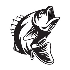 Tribal black silhouette fish vector illustration for a wild animal tattoo design