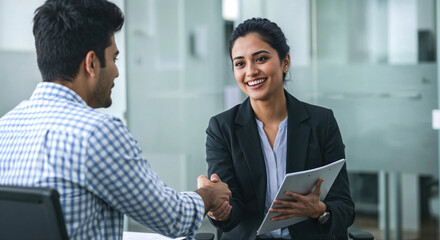 Indian HR staff assisting new co-worker during the onboarding process