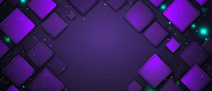 Purple geometric abstract background with glowing accents