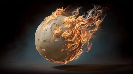 Burning Sphere in Motion