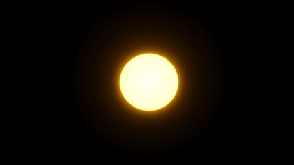 Obraz premium Bright sun shining radiantly against a dark black background with glowing light