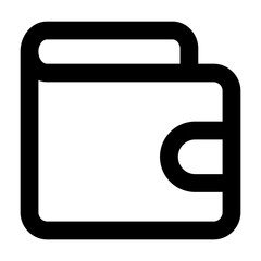 Clean line vector icon wallet for user interface design. Ideal for web dashboards, mobile apps, UI kits, and prototypes. Scalable SVG format for easy integration in digital projects.