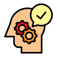 Critical Thinking Vector Filled Icon Design