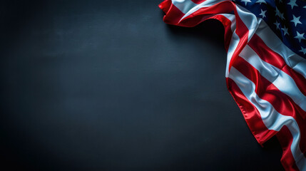 Patriotic American Flag Draped on Dark Background A Stunning Image for Memorial Day or Independence Day