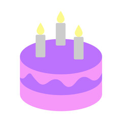 Birthday Cake Vector Flat Icon Design