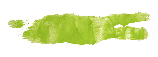 green watercolor background. Artistic hand paint. Isolated on transparent background.