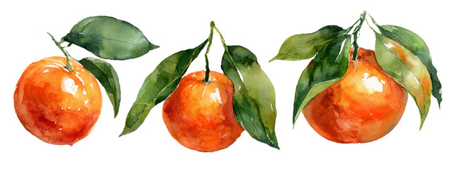 Juicy Orange Fruit Clipart in Watercolor Style