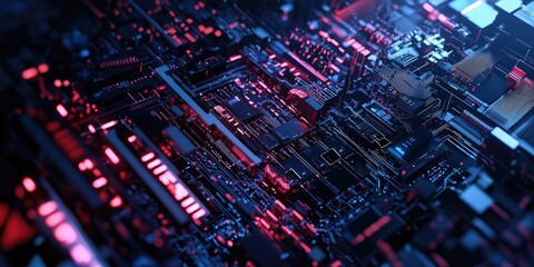 Fototapeta premium A digital shield protects a business network, displaying data encryption and firewall features that block cyber attacks and fraud attempts.