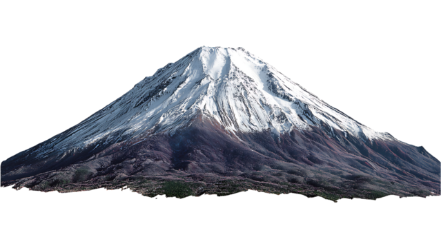 snow-capped mountain peaks on transparent background PNG