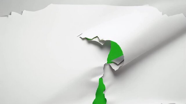 visually striking animation white ripping torn paper that transitions smoothly green screen version perfect creating dynamic mask effects r projects captured 4K tearing foil material et