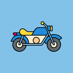 Obraz premium Colorful illustration of a retro motorcycle design