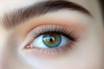 Obraz premium Volume Lashes. Woman's Fashion: Eyelash Extension Treatment and Eyebrow Care at Spa