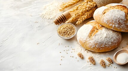 Assorted Bread Varieties on White Surface