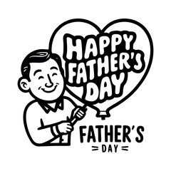 A stylish and heartwarming Happy Father's Day logo design featuring elegant typography, a mustache icon, and decorative elements. Perfect for greeting cards, posters, social media posts, banners, and 