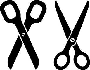 Set of illustrations of a scissors. Scissors illustration on white background. Design elements for logo, emblem, sign. Vector illustration