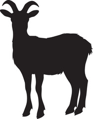 Obraz premium Goat vector silhouette illustration