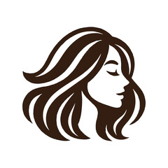 English: A minimalist line art illustration of a woman's face surrounded by blooming flowers and leaves. The artwork captures feminine beauty and nature in a graceful, abstract form.


