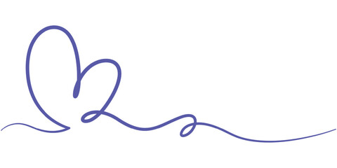 Heart shape outline, Continuous line icon, Hand drawn doodle heart. Stroke is editable so you can make it thin or thicker. Continuous seamless line art drawing, Continuous line drawing of heart