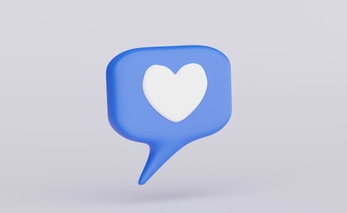 Speech bubble icon. Social network app icon. 3D illustration.