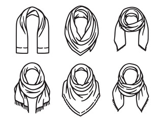 womens scarf clear vision simple line art version three