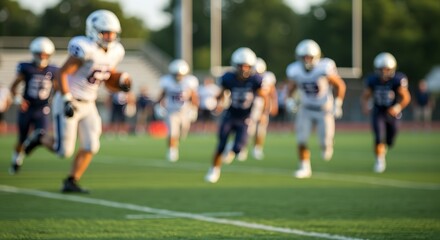 Fototapeta premium Gridiron Glory Capturing the Blurred Motion of American Football