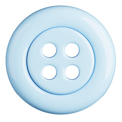 Isolated Blue Plastic Clothing Button