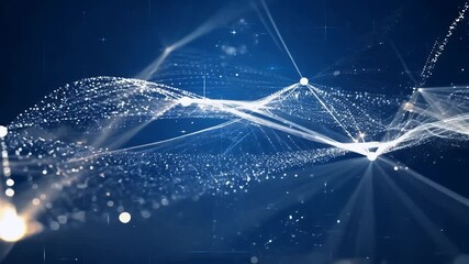 concept communication technology abstract connected dots lines set blue background vibrant network design moving elements glittering seamless loop 4K connection digital tech datum - Powered by Adobe