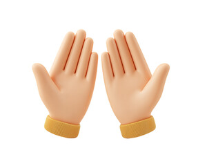 3D Render of Praying Hands on Transparent Background, PNG