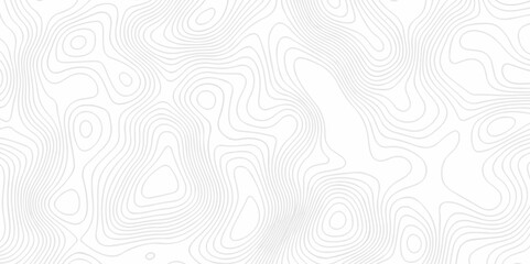 Topographic seamless map pattern with contour lines. Abstract geographic elevation design, lines sea map modern white background. 