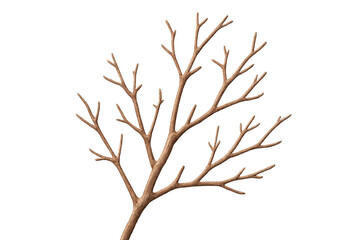 Obraz premium Realistic illustration of a bare, leafless tree branch extending against a transparent background, isolated for easy integration into various designs