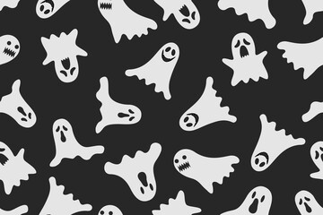 Seamless Halloween pattern with ghosts