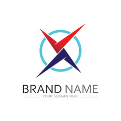 Minimalist X Logo with Modern Line Art Style for Creative Business