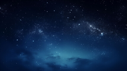 Naklejka premium Clear night sky filled with stars ,calm and mystical atmosphere suitable for sci-fi or nightscape backgrounds