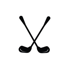 stick golf logo icon illustration flat