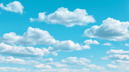 Obraz premium bright blue sky with soft white clouds scattered