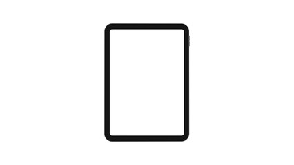 tablet with blank screen on white background. PNG